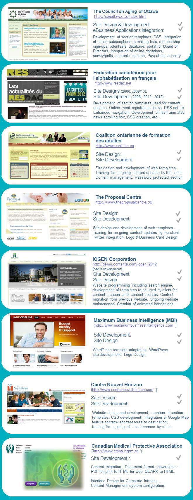Web Design & Development - Contenta portfolio